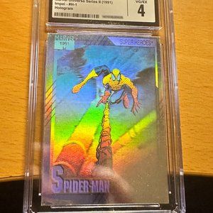 Rare 1991 Marvel Comics Impel Trading Card - Holo Spider-Man #H-1 - CGC Graded -